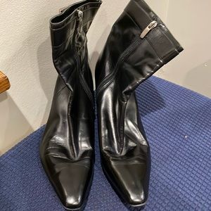 Enzo Angiolini black leather heel boots size 9.5